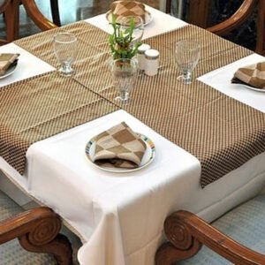 Table Runner Brown Jacquard